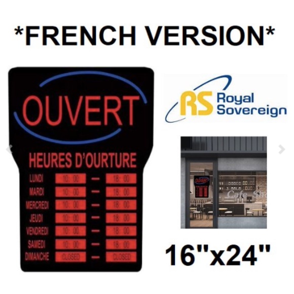 French Business Hours of Operation Sign - Picture 1 of 7